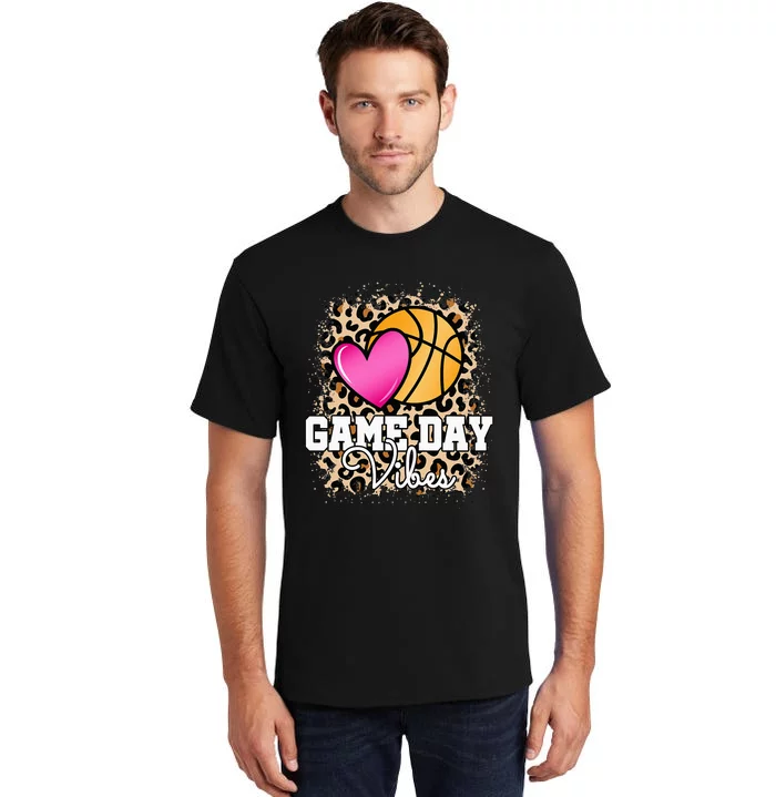 Game Day Basketball Leopard Print  Basketball Tall T-Shirt