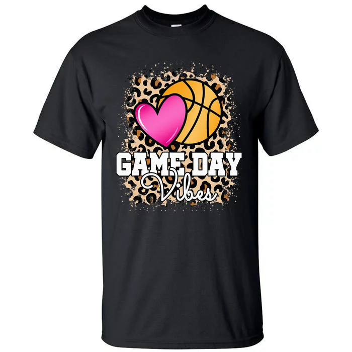 Game Day Basketball Leopard Print  Basketball Tall T-Shirt