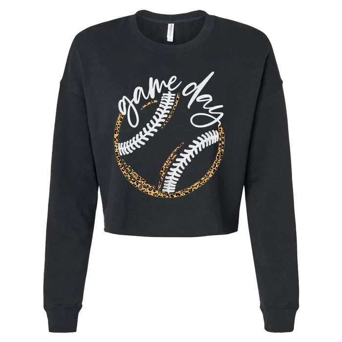 Game Day Baseball Baseball Life Softball Life For Mom Cropped Pullover Crew