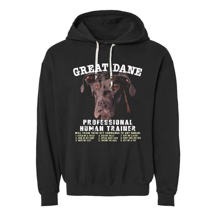 Great Dane Black Professional Human Trainer Garment-Dyed Fleece Hoodie