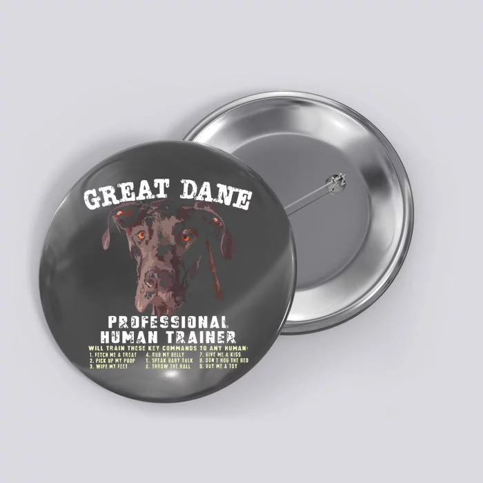 Great Dane Black Professional Human Trainer Button