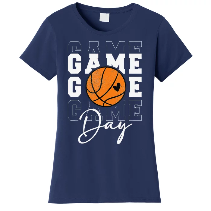 Game Day Basketball Boy Girl Basketball Mom Women's T-Shirt