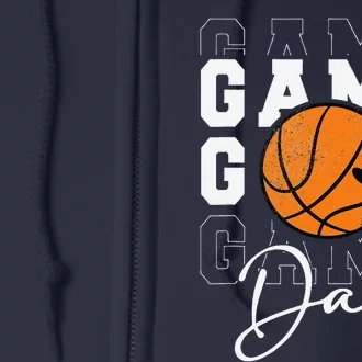 Game Day Basketball Boy Girl Basketball Mom Full Zip Hoodie