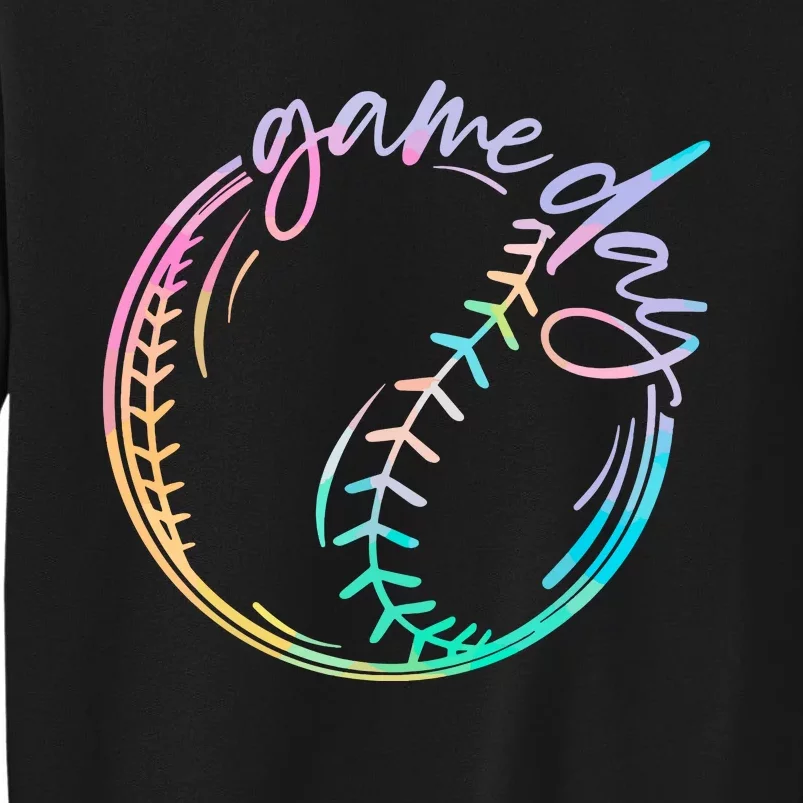 Game Day Baseball Baseball Life Softball Life Mom Tie Dye Sweatshirt