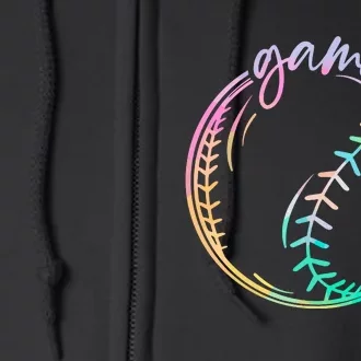 Game Day Baseball Baseball Life Softball Life Mom Tie Dye Full Zip Hoodie