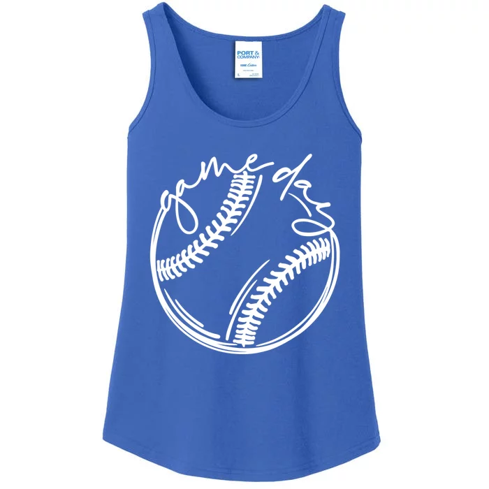 Game Day Baseball Baseball Life Softball Life For Mom Gift Ladies Essential Tank