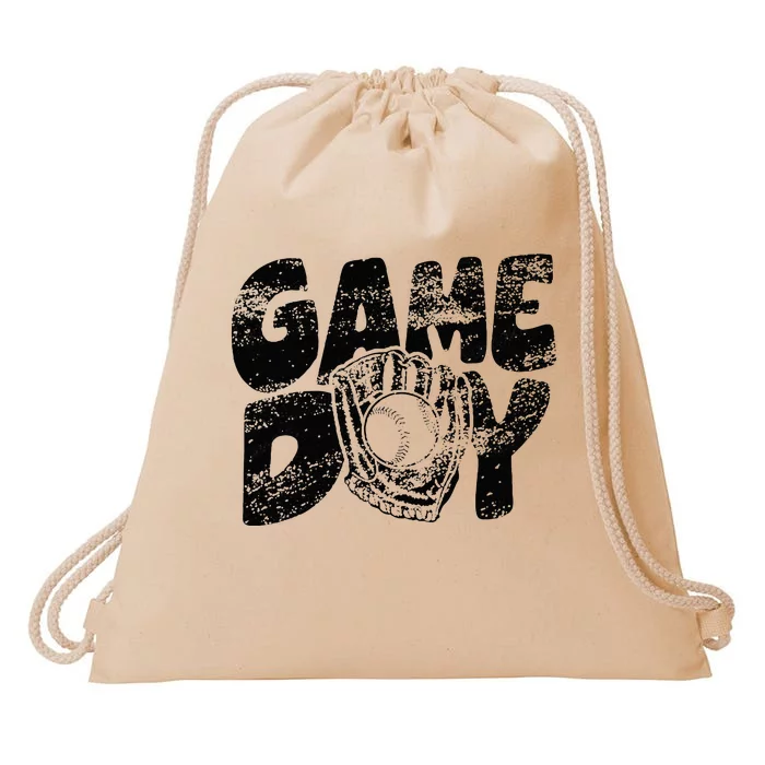 Game Day Baseball Happy Mothers Day Funny Gift Women Men Drawstring Bag