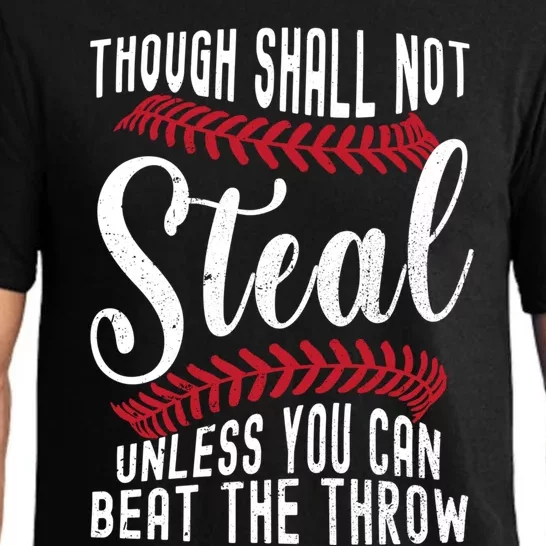 Game Day Baseball Funny Thou Shall Not Steal Funny Gift Pajama Set