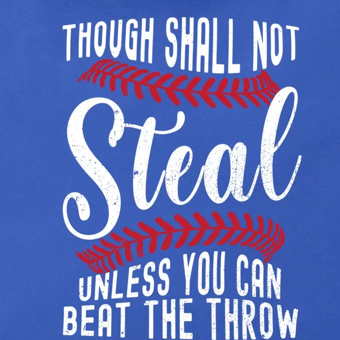 Game Day Baseball Funny Thou Shall Not Steal Funny Gift Zip Tote Bag