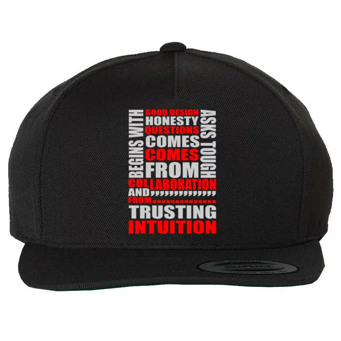 Good Design Begins With Honesty Asks Tough Questions Comes From Collaboration Wool Snapback Cap