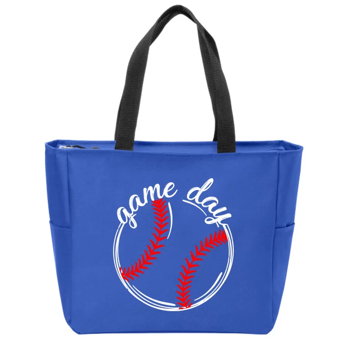 Game Day Baseball Softball Life For Mom Dad Son Daughter Gift Zip Tote Bag