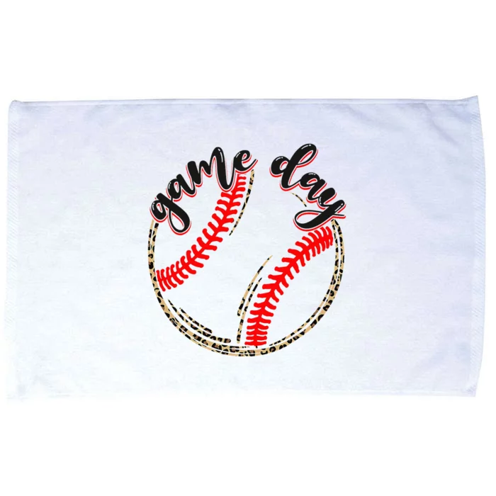 Game Day Baseball Life Softball Life Mom Mothers Day Leopard Microfiber Hand Towel