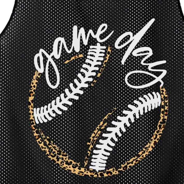 Game Day Baseball Baseball Life Softball Life Mom Leopard Mesh Reversible Basketball Jersey Tank