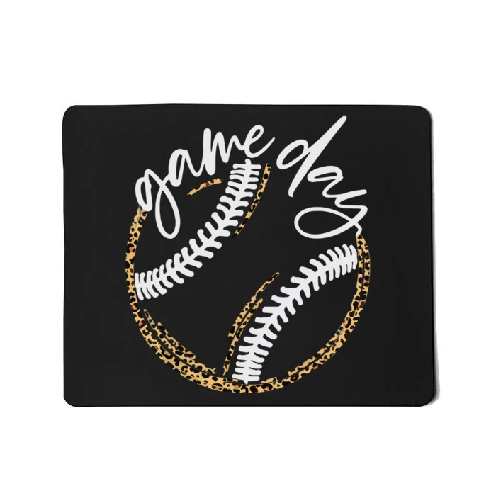 Game Day Baseball Baseball Life Softball Life Mom Leopard Mousepad