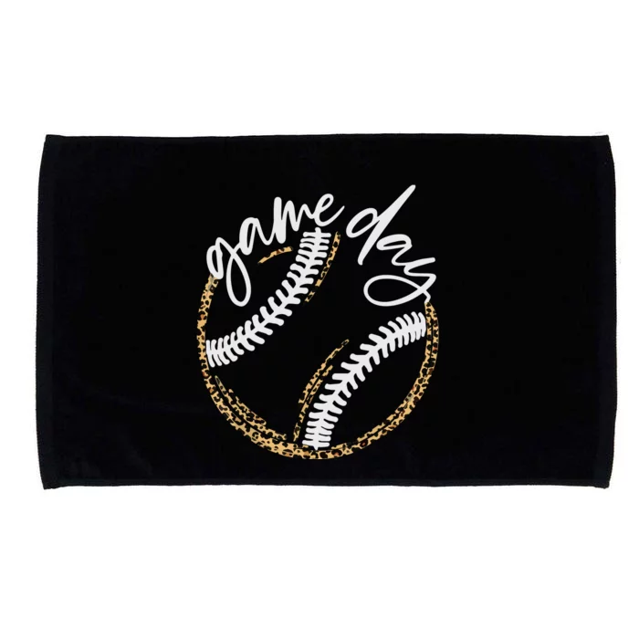 Game Day Baseball Baseball Life Softball Life Mom Leopard Microfiber Hand Towel