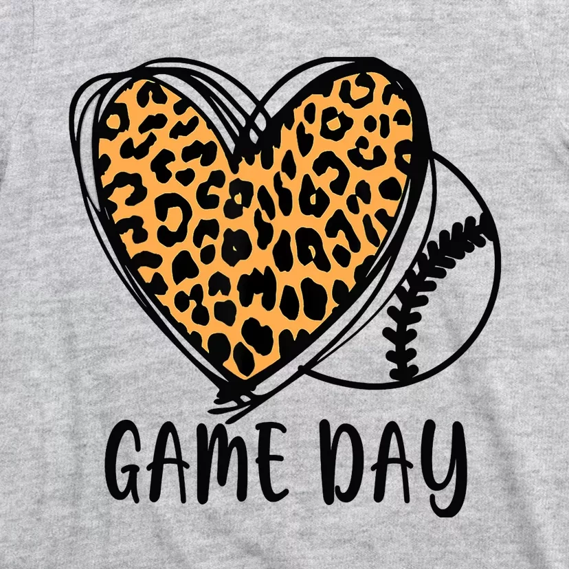 Game Day Baseball Life Softball Life Leopard Mothers Day Mom T-Shirt