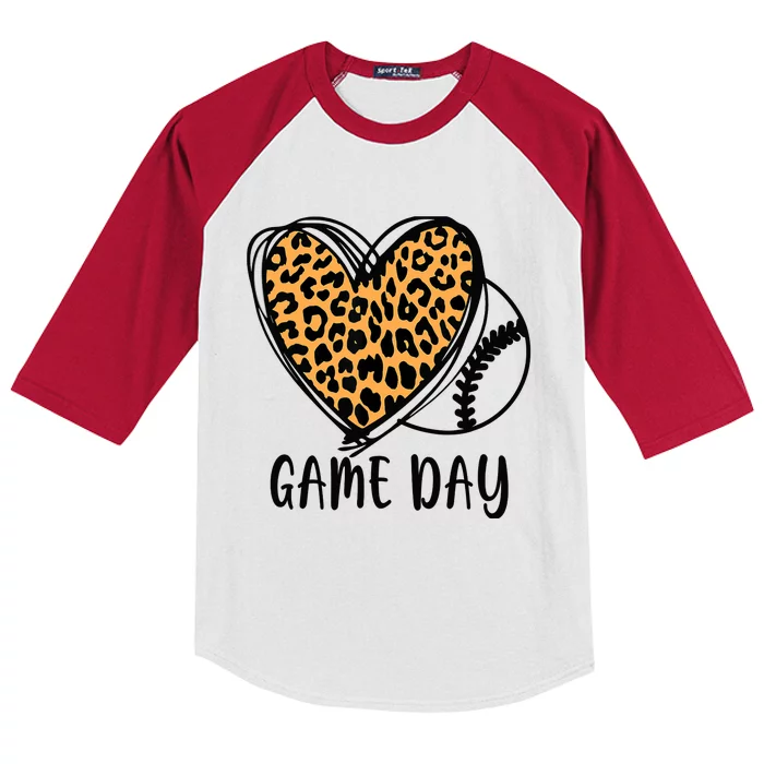 Game Day Baseball Life Softball Life Leopard Mothers Day Mom Kids Colorblock Raglan Jersey