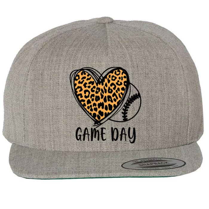 Game Day Baseball Life Softball Life Leopard Mothers Day Mom Wool Snapback Cap