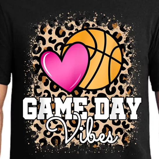 Game Day Basketball Leopard Print Women Girls Basketball Pajama Set