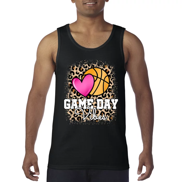 Game Day Basketball Leopard Print Women Girls Basketball Tank Top