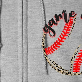 Game Day Baseball Life Softball Life Mom Mothers Day Leopard Full Zip Hoodie