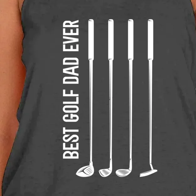 Golf Dad Best Golf Dad Ever Golf Clubs Gift For Father's Day Women's Knotted Racerback Tank