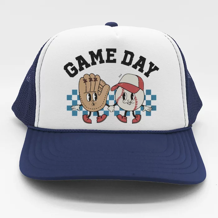 Game Day Baseball Lover Retro Baseball Player Team Support Matching Trucker Hat