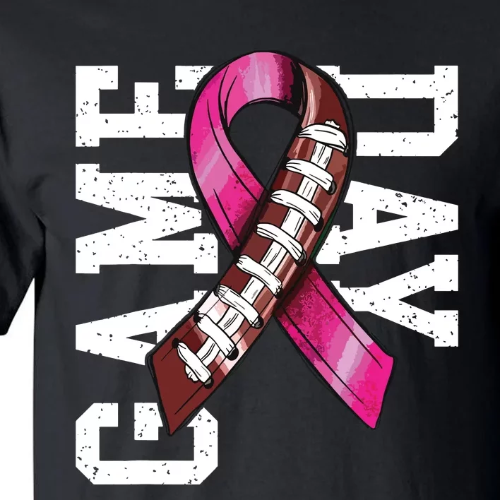 Game Day Breast Cancer Awareness Pink Football Ribbon Tall T-Shirt