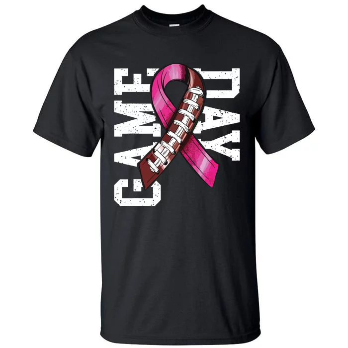 Game Day Breast Cancer Awareness Pink Football Ribbon Tall T-Shirt