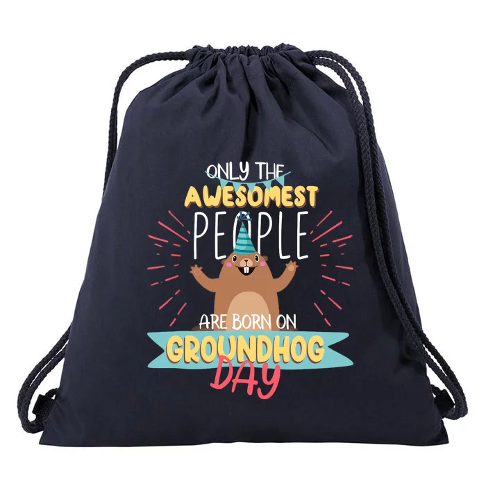 Groundhog Day Birthday 2021 Groundhog Lovers Gifts Drawstring Bag