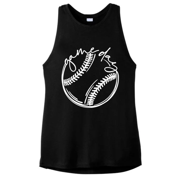 Game Day Baseball Baseball Life Softball Life For Mom Funny Gift Ladies Tri-Blend Wicking Tank