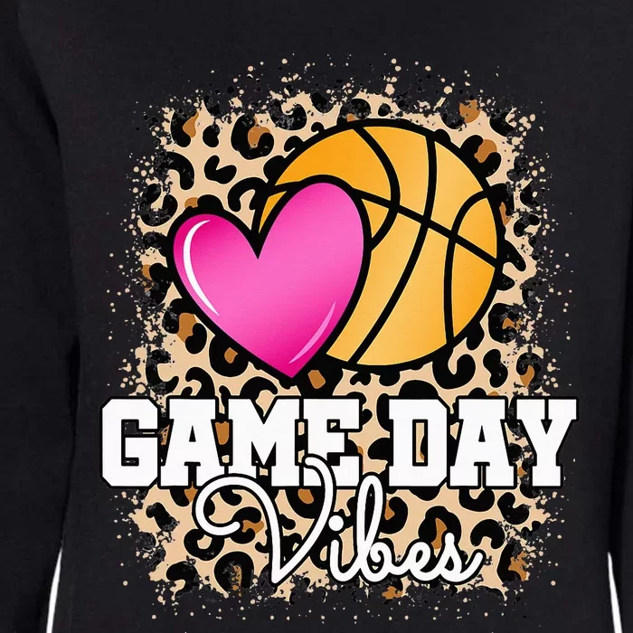 Game Day Basketball Print  Basketball Leopard Womens California Wash Sweatshirt