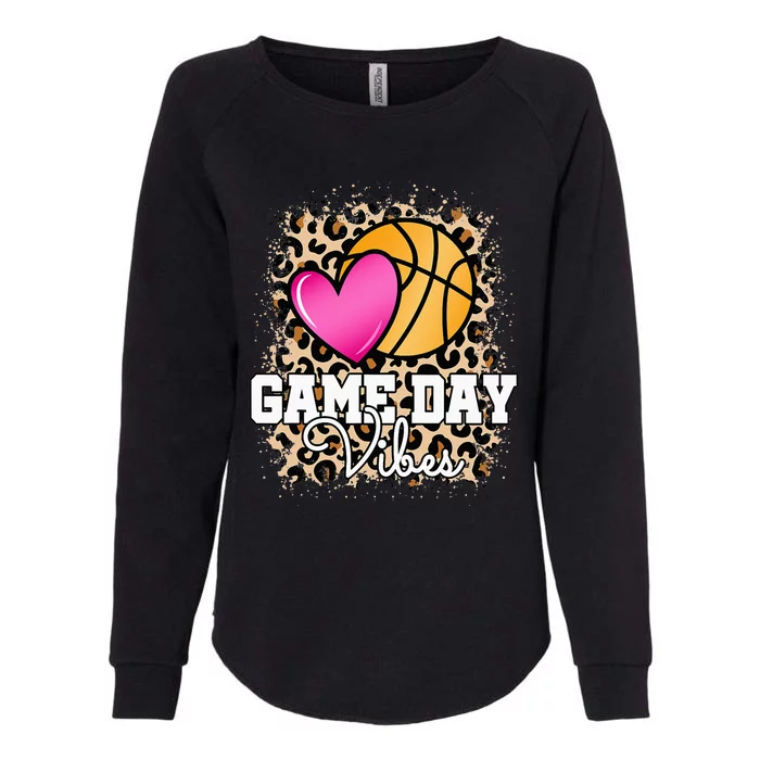 Game Day Basketball Print  Basketball Leopard Womens California Wash Sweatshirt