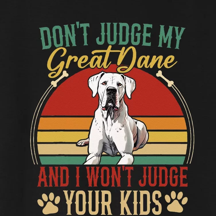 Great Dane Breeders Gentle Dog Fur Parent German Mastiff Women's Crop Top Tee