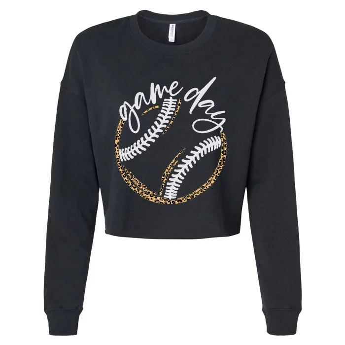 Game Day Baseball Baseball Life Softball Life For Mom Cropped Pullover Crew