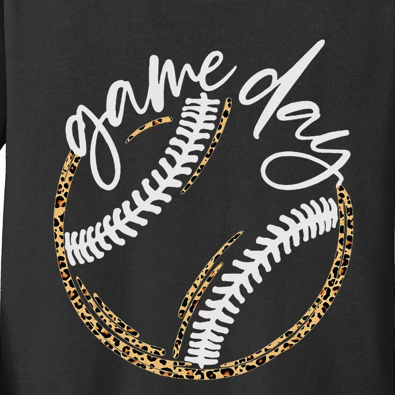 Game Day Baseball Baseball Life Softball Life For Mom Kids Long Sleeve Shirt