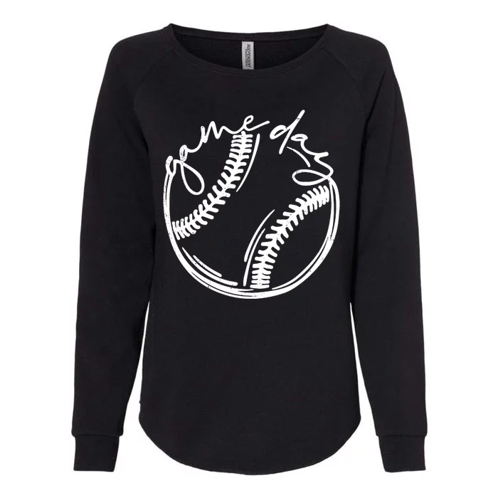 Game Day Baseball Womens California Wash Sweatshirt