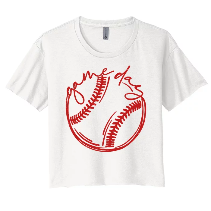 Game Day Baseball Women's Crop Top Tee