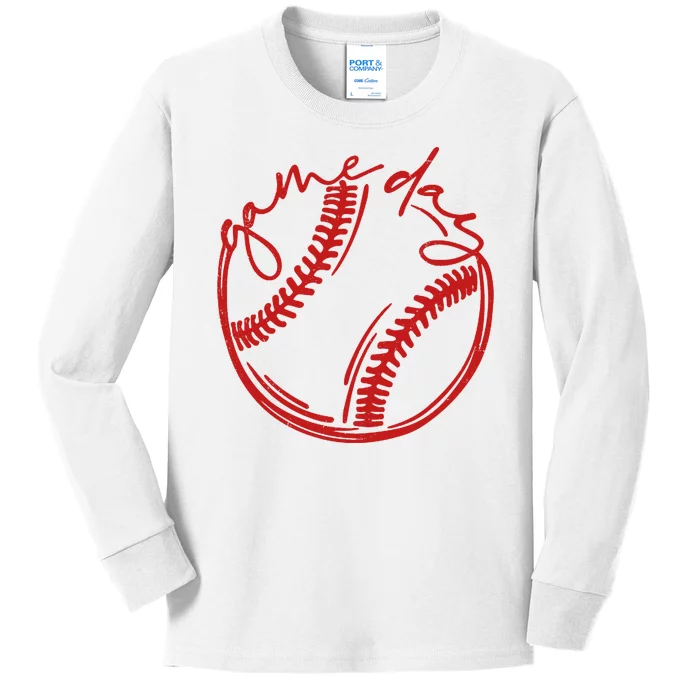 Game Day Baseball Kids Long Sleeve Shirt