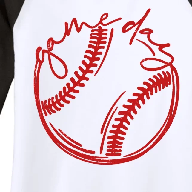 Game Day Baseball Women's Tri-Blend 3/4-Sleeve Raglan Shirt