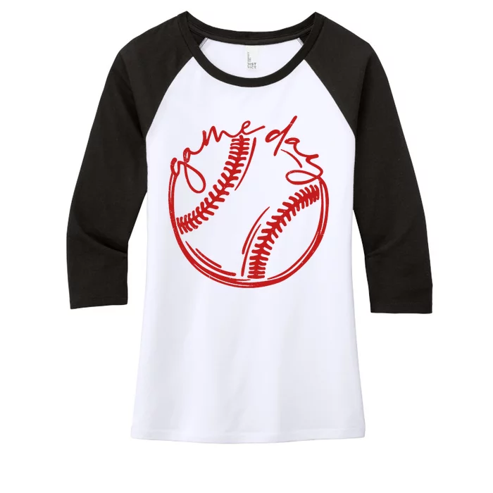 Game Day Baseball Women's Tri-Blend 3/4-Sleeve Raglan Shirt