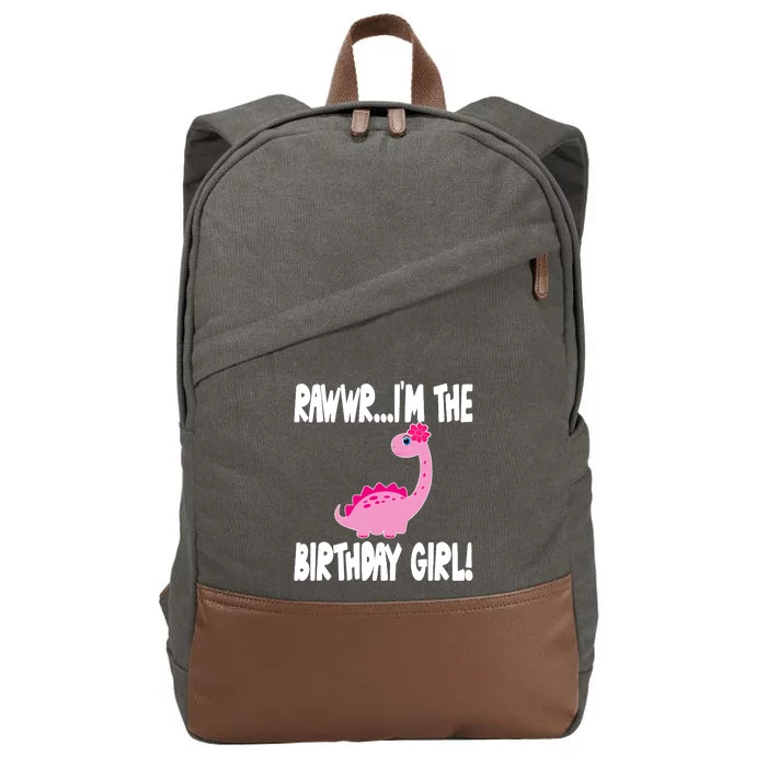 Girl Dinosaur Birthday Party - I'm The Birthday Girl Cotton Canvas Backpack