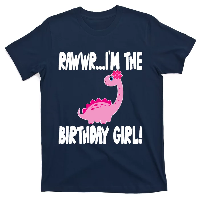 Girl Dinosaur Birthday Party - I'm The Birthday Girl T-Shirt