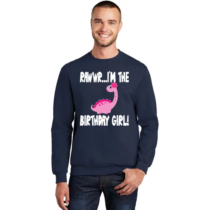 Girl Dinosaur Birthday Party - I'm The Birthday Girl Tall Sweatshirt