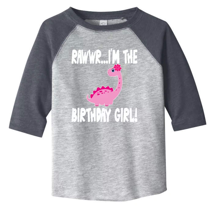 Girl Dinosaur Birthday Party - I'm The Birthday Girl Toddler Fine Jersey T-Shirt