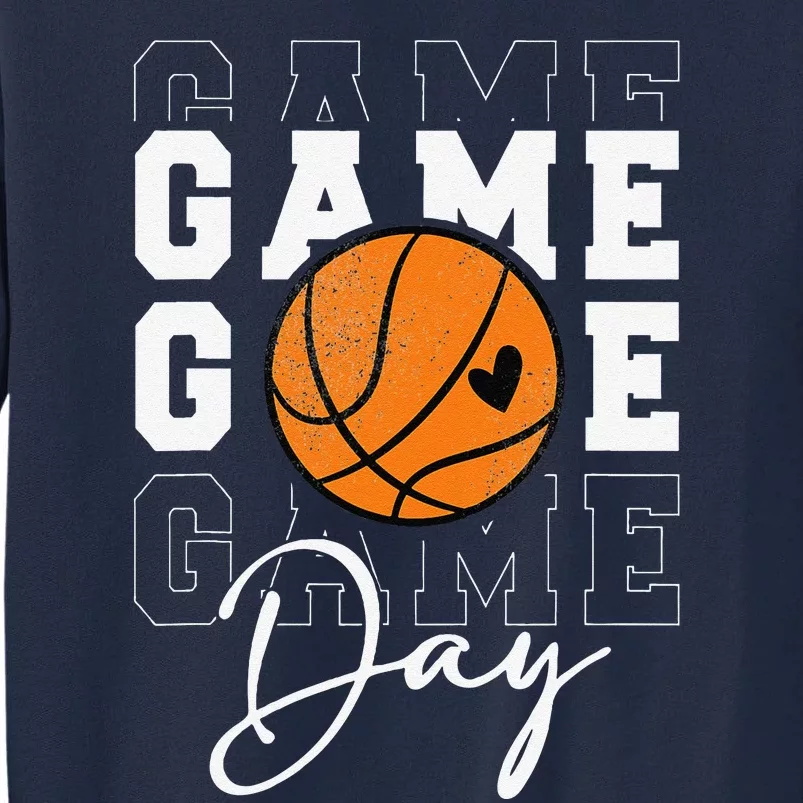 Game Day Basketball Boy Girl Basketball Mom Tall Sweatshirt