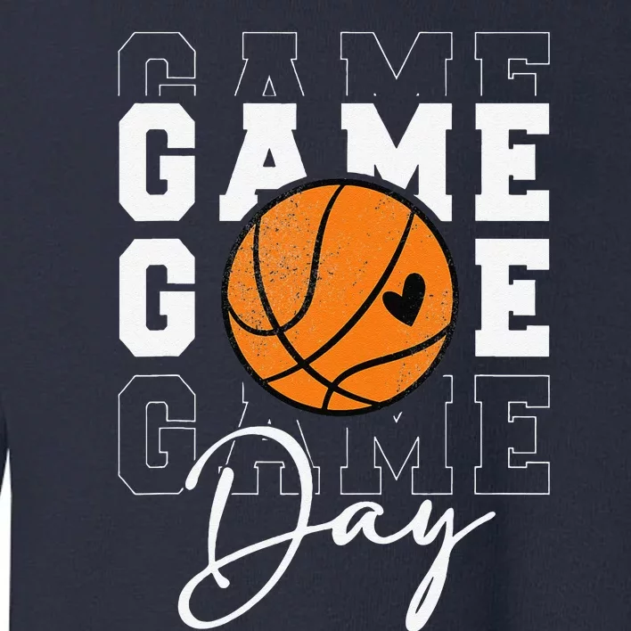 Game Day Basketball Boy Girl Basketball Mom Toddler Sweatshirt