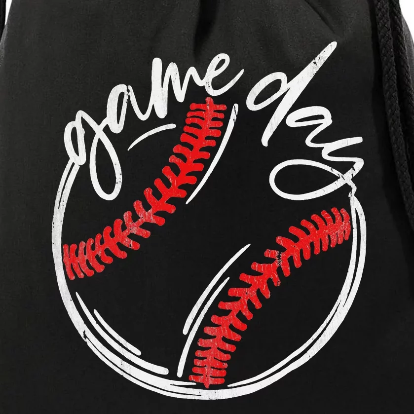 Game Day Baseball Baseball Life Softball Life For Mom Drawstring Bag