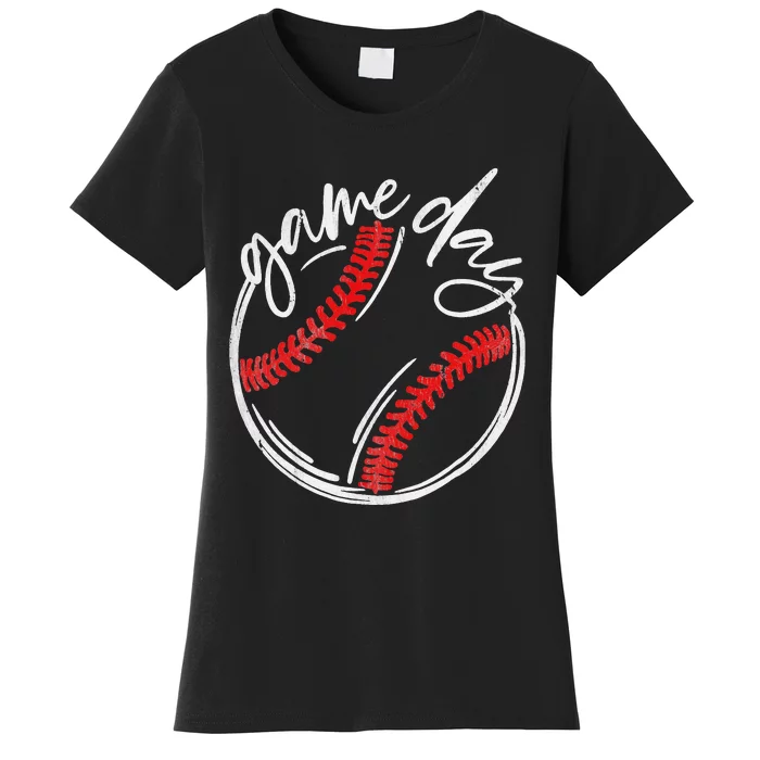 Game Day Baseball Baseball Life Softball Life For Mom Women's T-Shirt