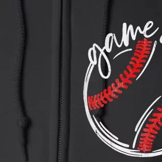 Game Day Baseball Baseball Life Softball Life For Mom Full Zip Hoodie